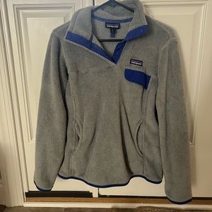 Patagonia Fleece Sweatshirt - Grey and Blue - Women’s medium